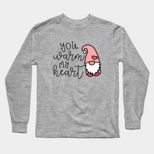 You Warm My Heart Gnome Valentines Day Cute Long Sleeve T-Shirt